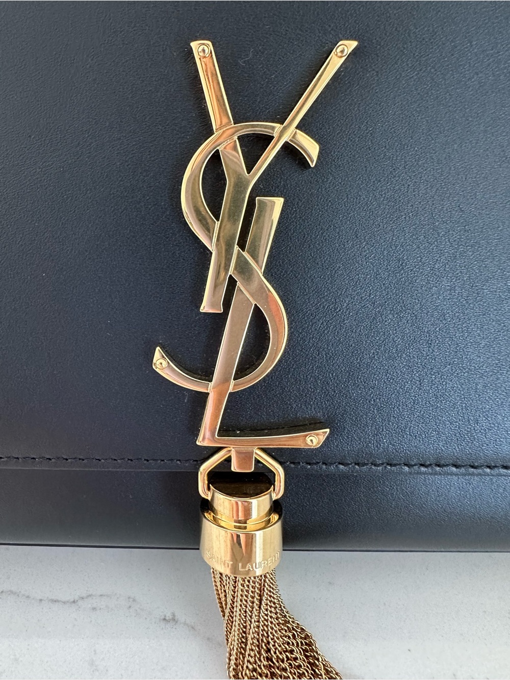 Saint Laurent Kate Medium Chain Bag, Leather Crossbody with Gold Tassel - Picture 8 of 14